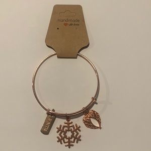 Handmade rose gold stainless steel bracelet with 3 charms!